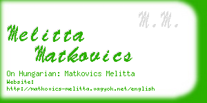 melitta matkovics business card